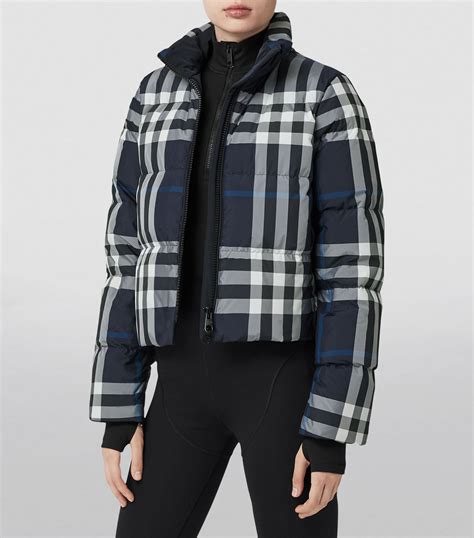 burberry pink puffer jacket|burberry check cropped puffer jacket.